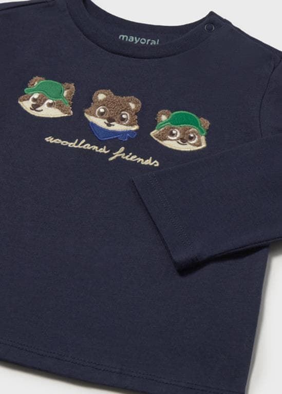 Camiseta bordados azul - Imagen 3