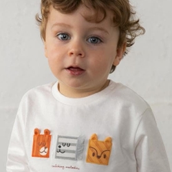Camiseta caritas nata - Imagen 1
