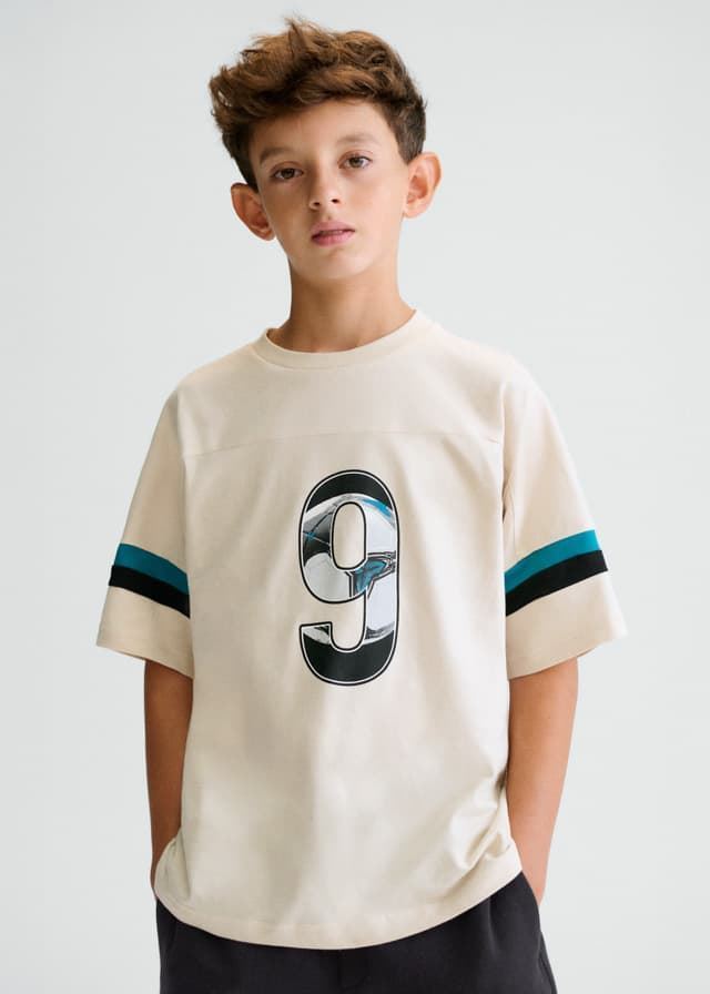 Camiseta combinada crema - Imagen 1