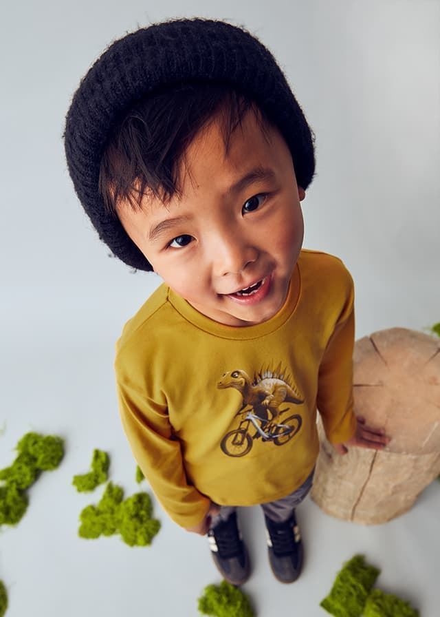 Camiseta dino mostaza - Imagen 1