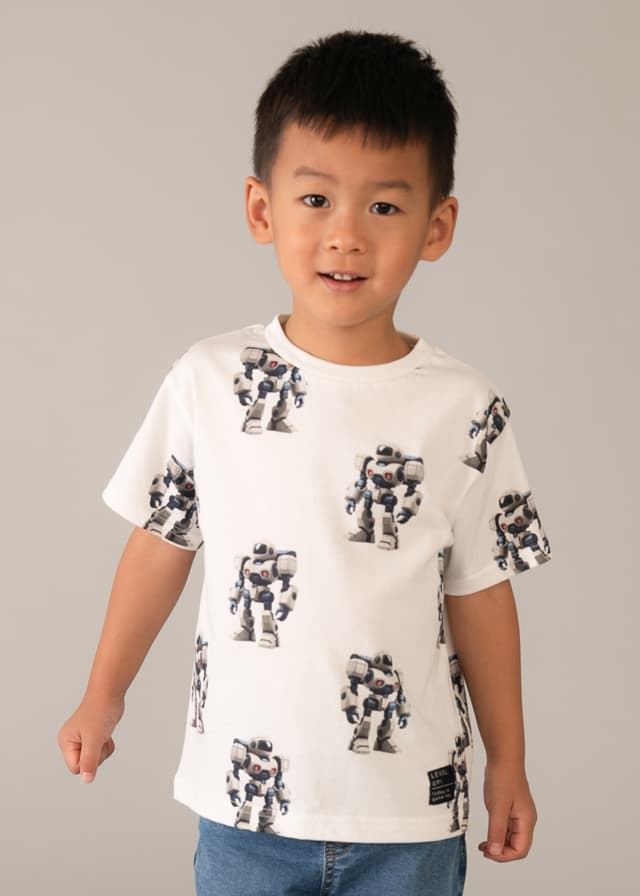 Camiseta estampada robots - Imagen 2