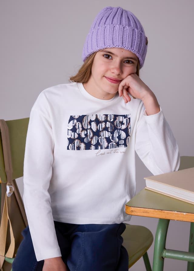 Camiseta gráfica nata-petróleo - Imagen 1