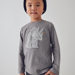 Camiseta interactiva dinosaurio gris - Imagen 1