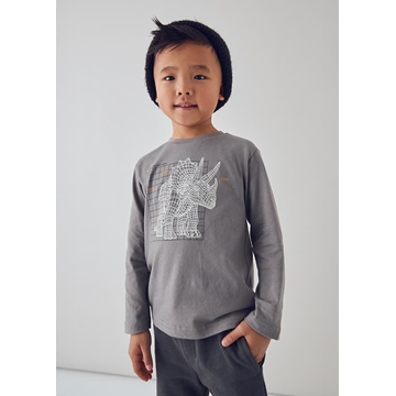 Camiseta interactiva dinosaurio gris - Imagen 1