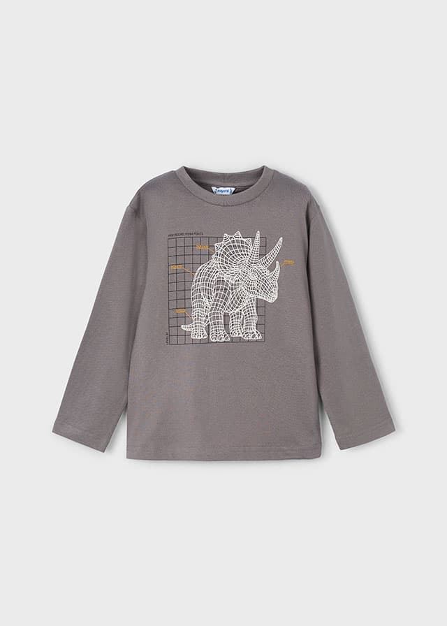Camiseta interactiva dinosaurio gris - Imagen 4