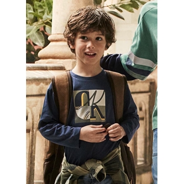 Camiseta letras azul - Imagen 1