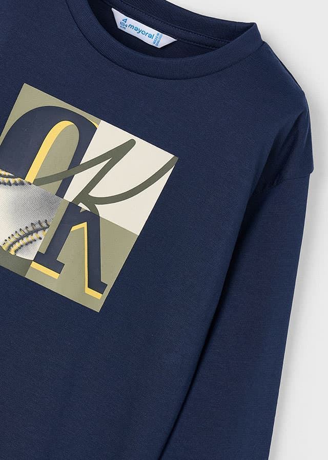 Camiseta letras azul - Imagen 4