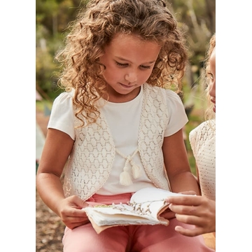 Camiseta manga corta-chaleco hueso - Imagen 1