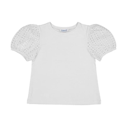 Camiseta manga corta perforada blanca - Imagen 1