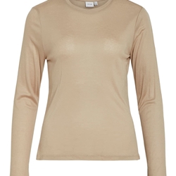 Camiseta manga larga beige vialexia - Imagen 1