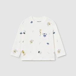 Camiseta manga larga estampada nata - Imagen 2