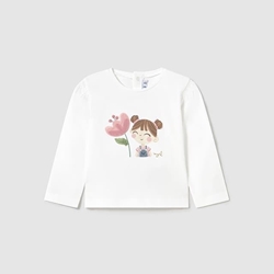 Camiseta manga larga flor - Imagen 1