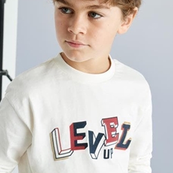 Camiseta manga larga "level up" nata - Imagen 2