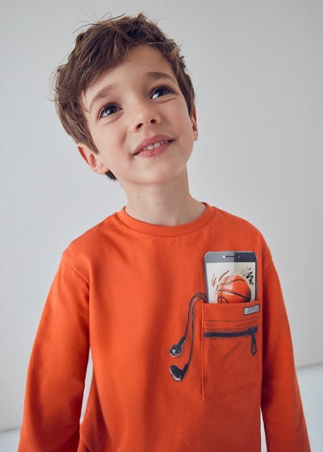 Camiseta manga larga naranja - Imagen 1