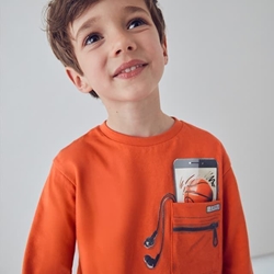 Camiseta manga larga naranja - Imagen 1