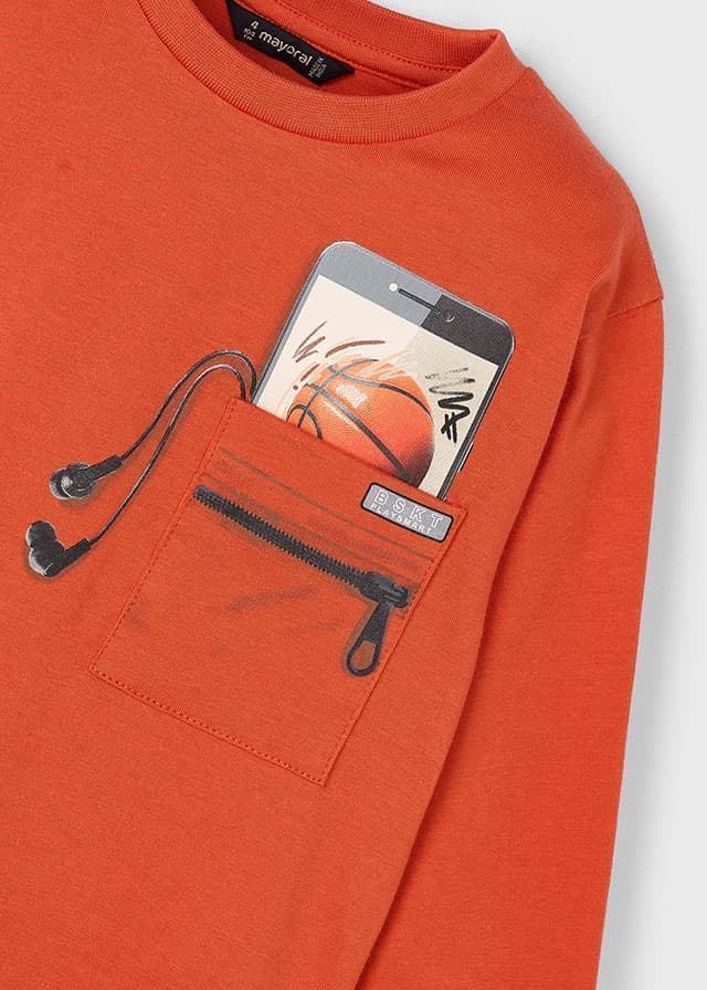 Camiseta manga larga naranja - Imagen 5