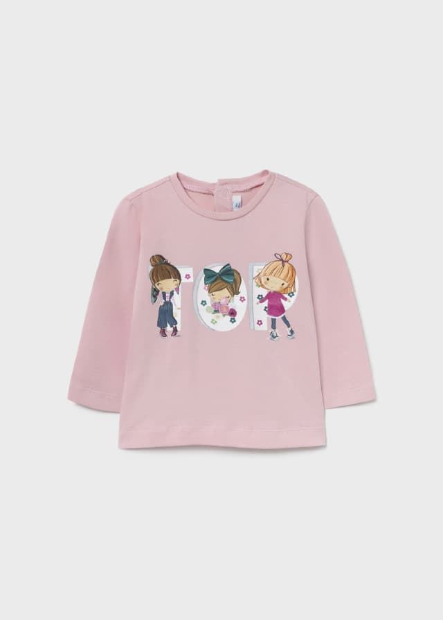 Camiseta manga larga rosa - Imagen 1