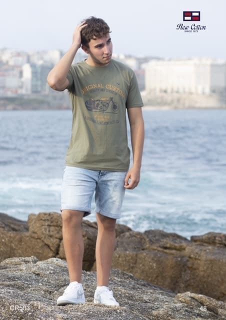 Camiseta moto kaki - Imagen 1