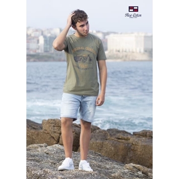 Camiseta moto kaki - Imagen 1