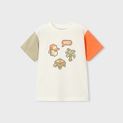 Camiseta nata-naranja - Imagen 1