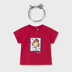 Camiseta roja con diadema - Imagen 2