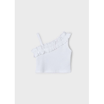 Camiseta tirantes canalé blanco - Imagen 2