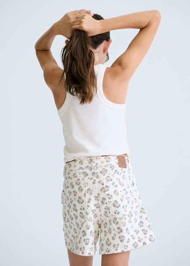 Camiseta tirantes canalé hueso - Imagen 3