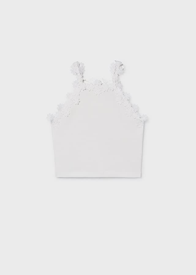 Camiseta tirantes guipur blanco - Imagen 4