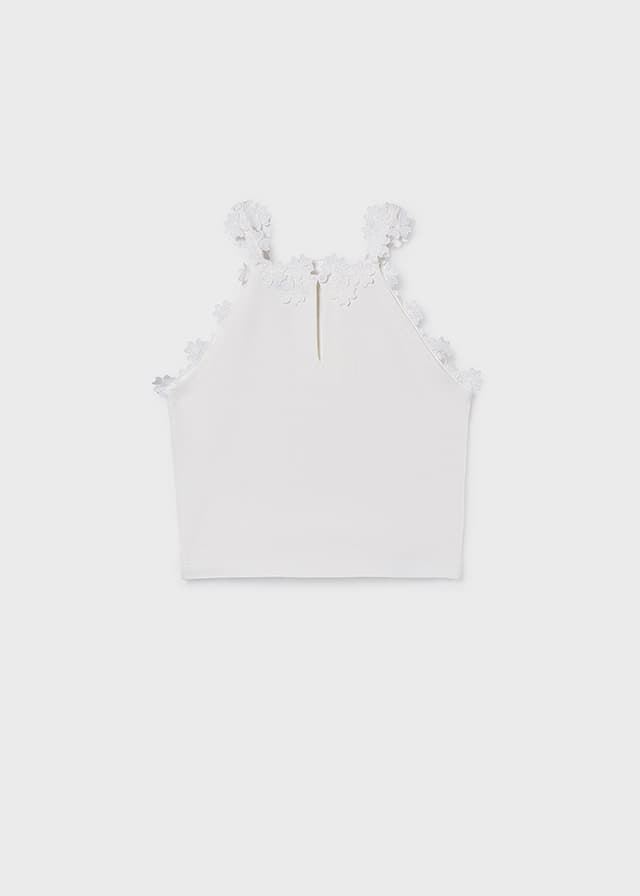 Camiseta tirantes guipur blanco - Imagen 5