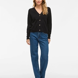 Cárdigan viril corta negra - Imagen 1