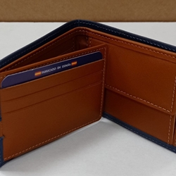 Cartera piel azul-camel - Imagen 2