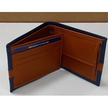 Cartera piel azul-camel - Imagen 2