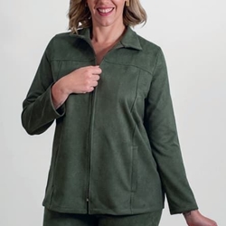 Chaqueta antelina verde - Imagen 1