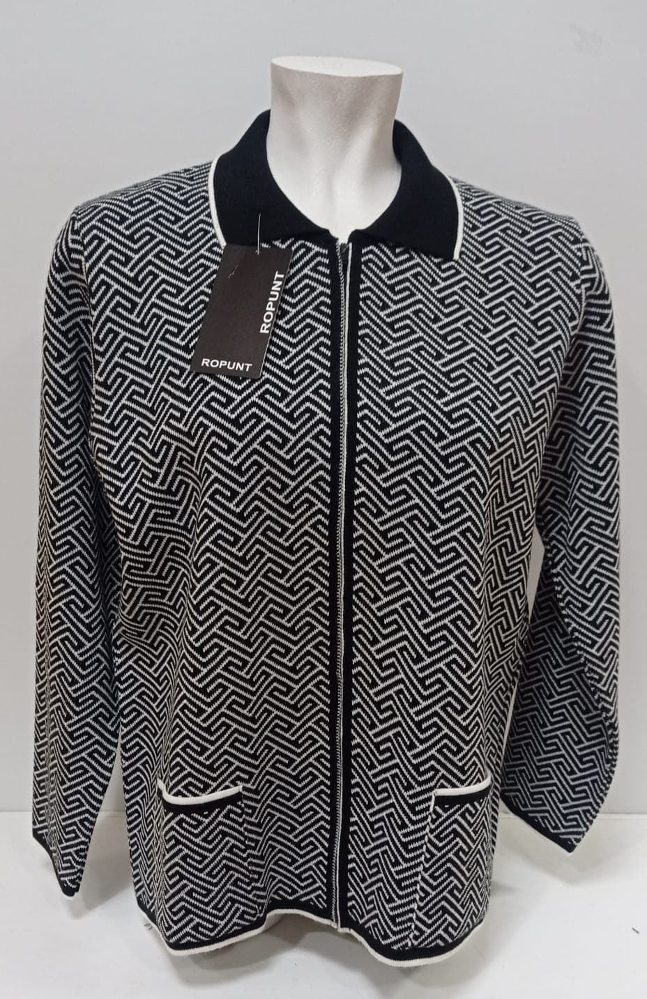 Chaqueta jacquard negro - Imagen 1