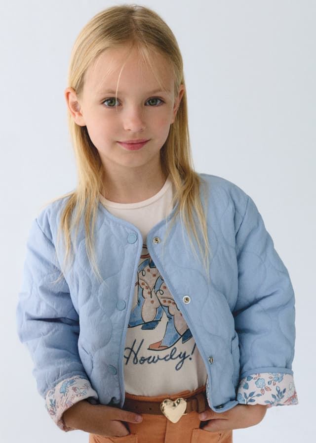 Chaqueta reversible acolchada celeste - Imagen 2