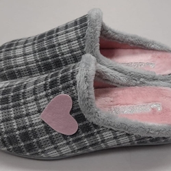 Chinela ceniza-rosa corazón - Imagen 2