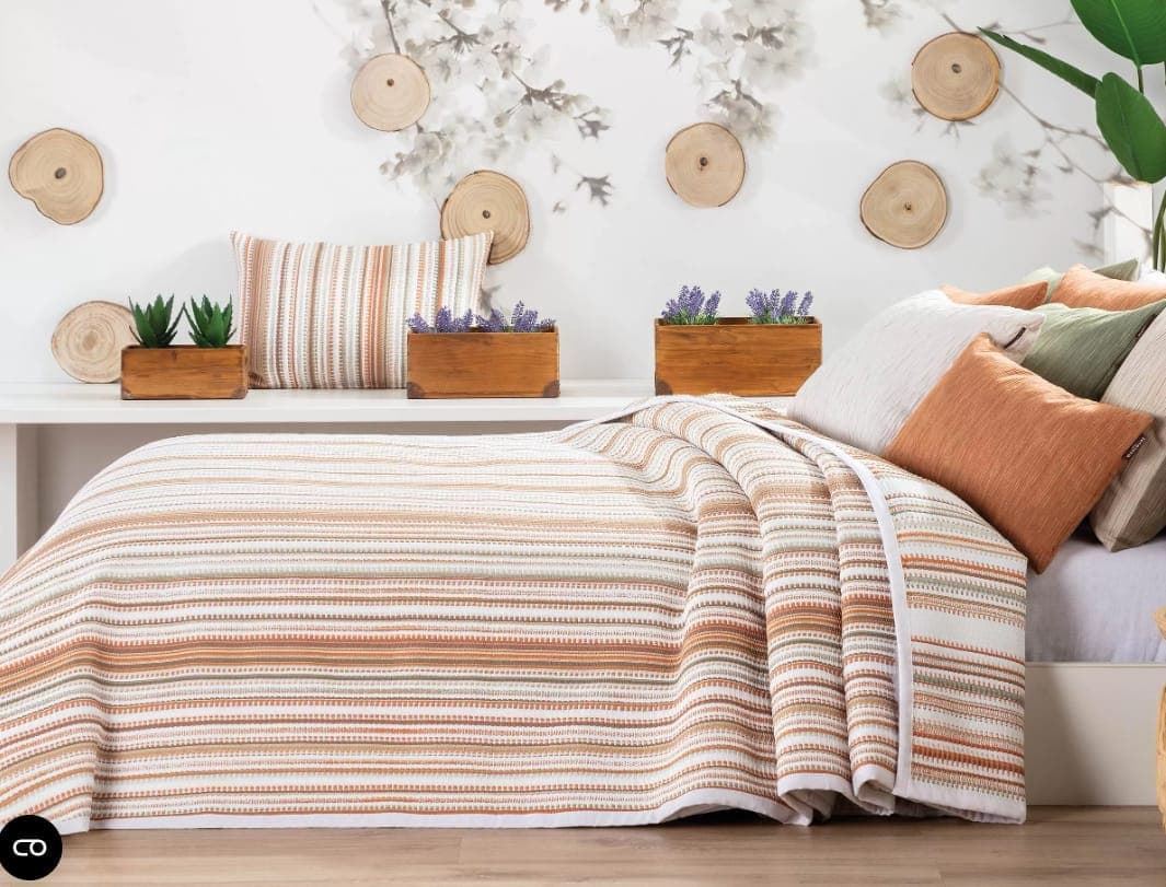 Colcha jacquard reversible rayas C09 - Tribe - Imagen 1