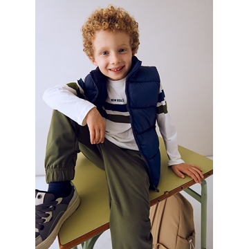 Conjunto 3 piezas con chaleco azul-oliva - Imagen 1