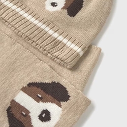 Conjunto gorro-bufanda beige - Imagen 2