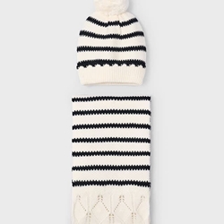 Conjunto gorro-bufanda rayas macchiato - Imagen 1