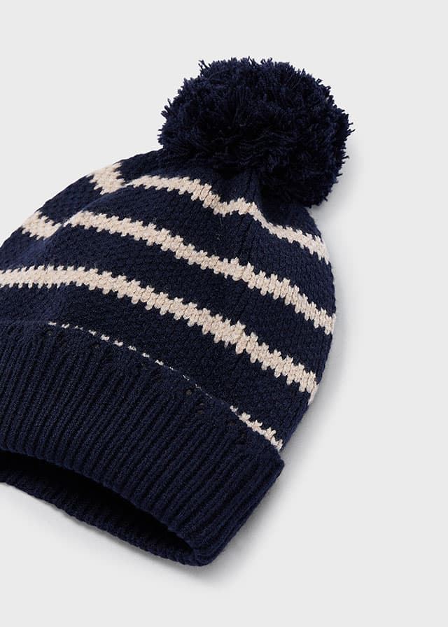 Conjunto gorro-bufanda rayas marino - Imagen 2