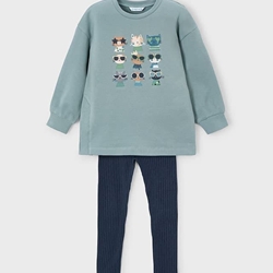 Conjunto legging canalé petróleo - Imagen 1