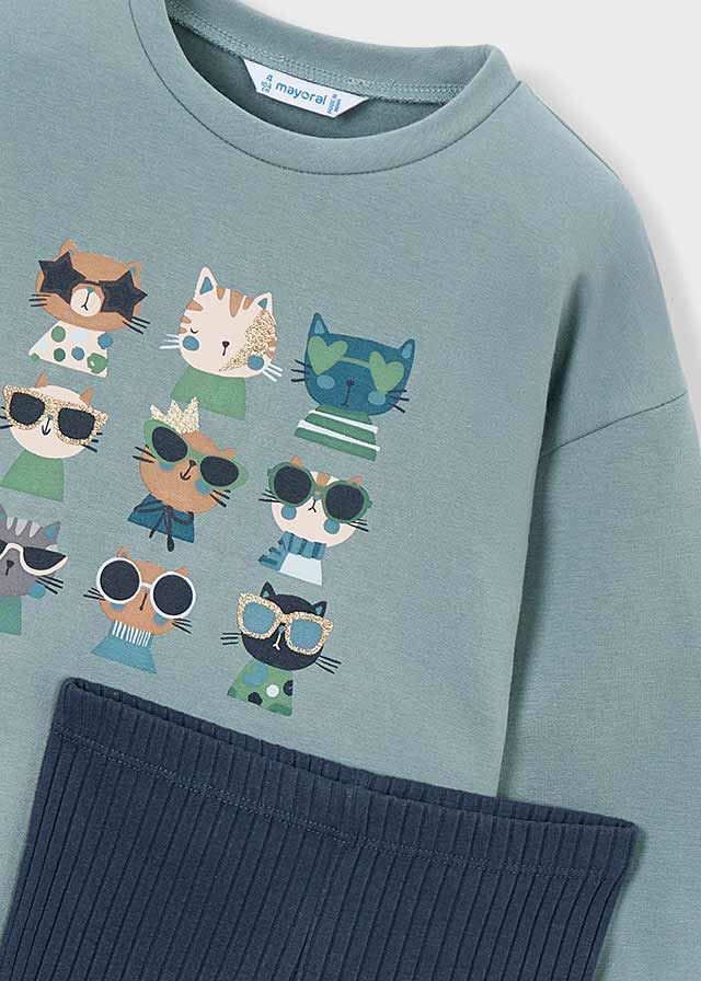 Conjunto legging canalé petróleo - Imagen 3