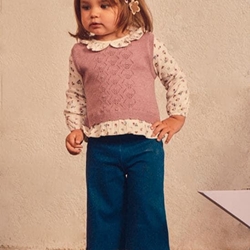 Conjunto pantalón-chaleco violeta - Imagen 1