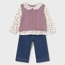 Conjunto pantalón-chaleco violeta - Imagen 2