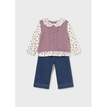 Conjunto pantalón-chaleco violeta - Imagen 2