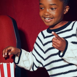 Conjunto pantalón-jersey rayas negro - Imagen 2