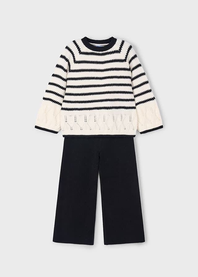 Conjunto pantalón-jersey rayas negro - Imagen 3