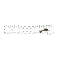 Cremallera con puntilla blanca 25cm - Imagen 1