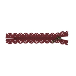 Cremallera con puntilla borgoña 25cm - Imagen 1